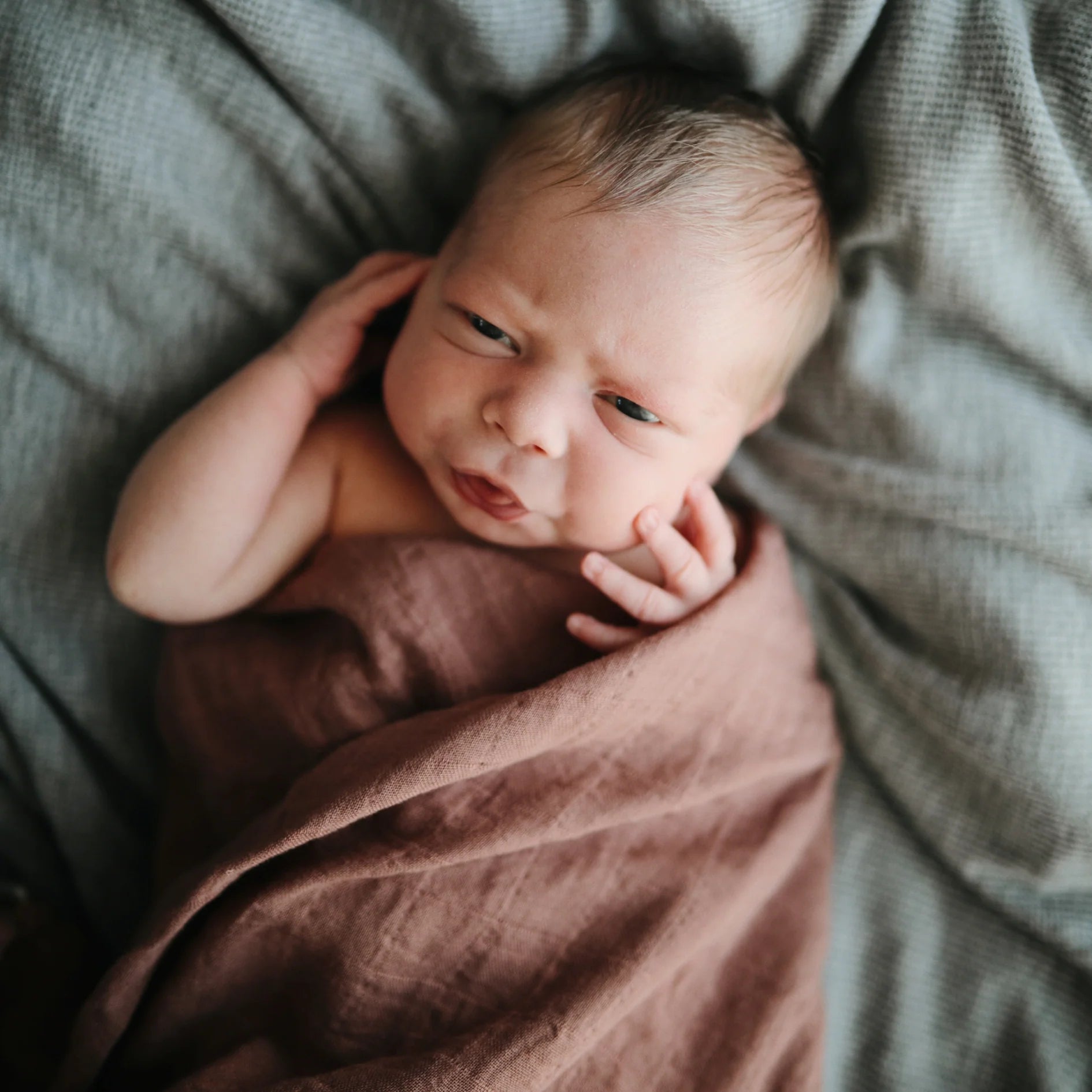 Mushie Organic Cotton Muslin Swaddle Blanket