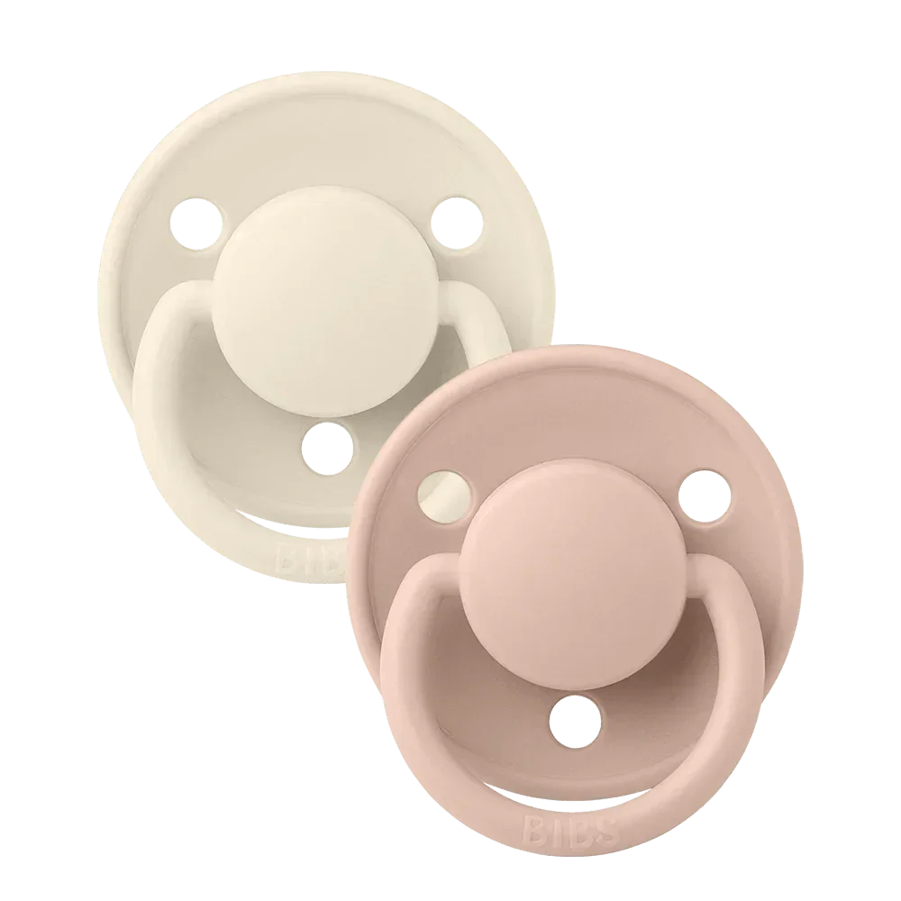 BIBS De Lux Pacifiers 2 Pack Ivory/Blush