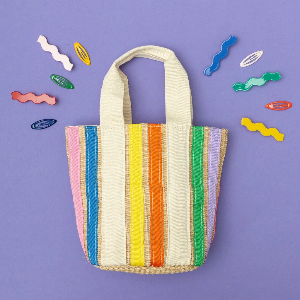 Mimi & Lula Rainbow Ribbon Basket Bag