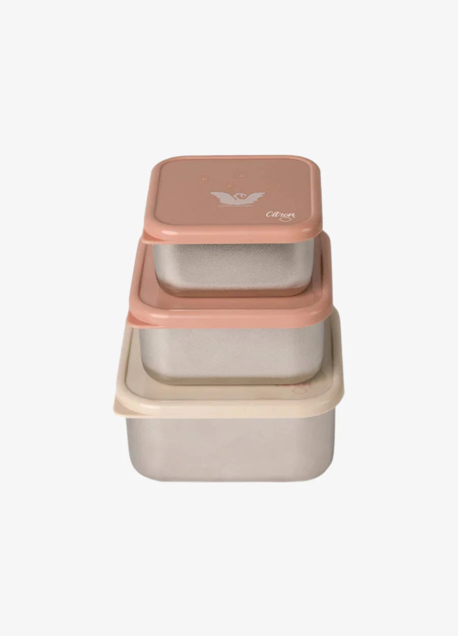 Citron Ballerina Stackable Stainless Steel Lunchbox Set of 3