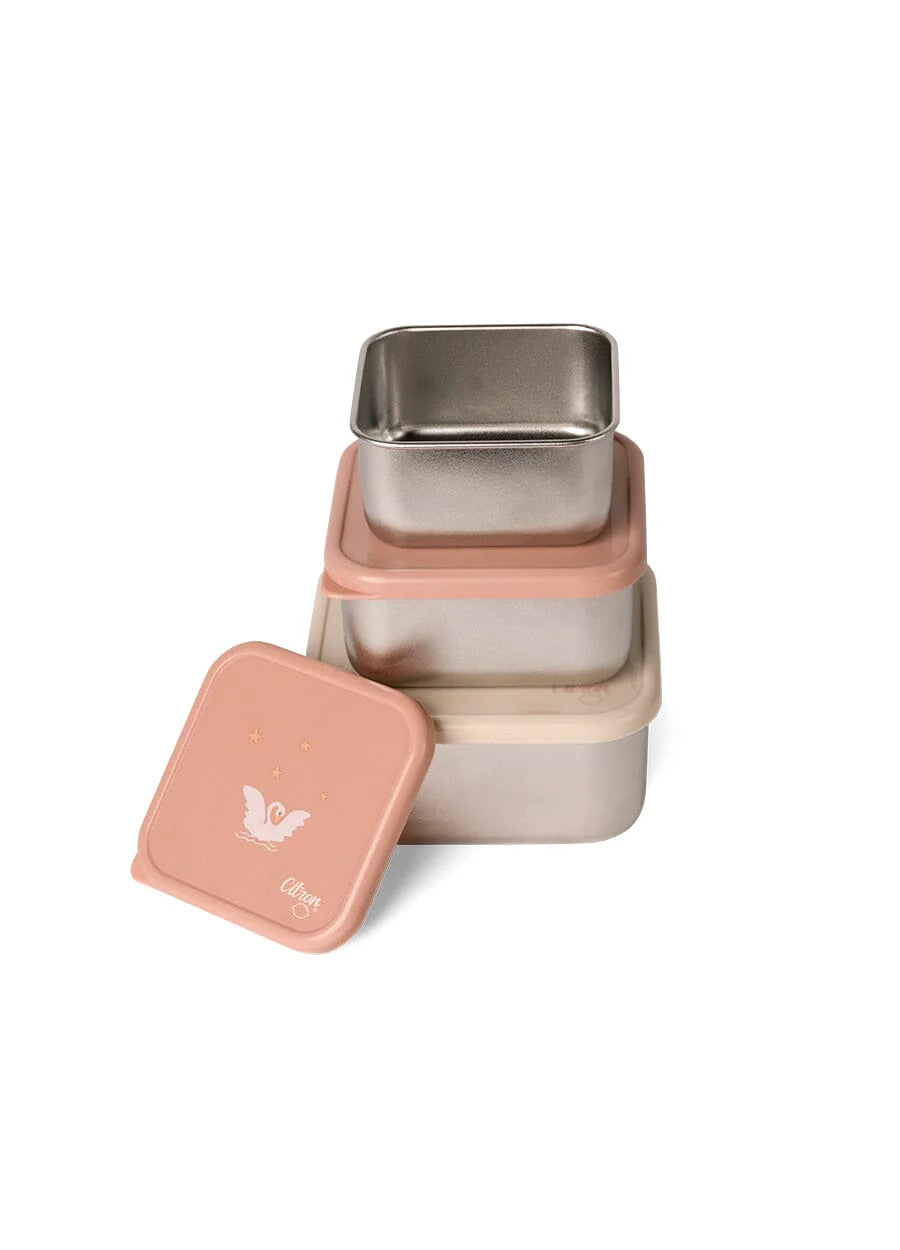 Citron Ballerina Stackable Stainless Steel Lunchbox Set of 3