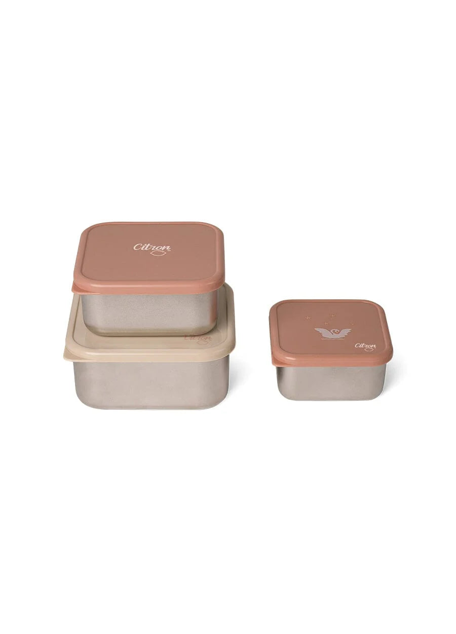 Citron Ballerina Stackable Stainless Steel Lunchbox Set of 3
