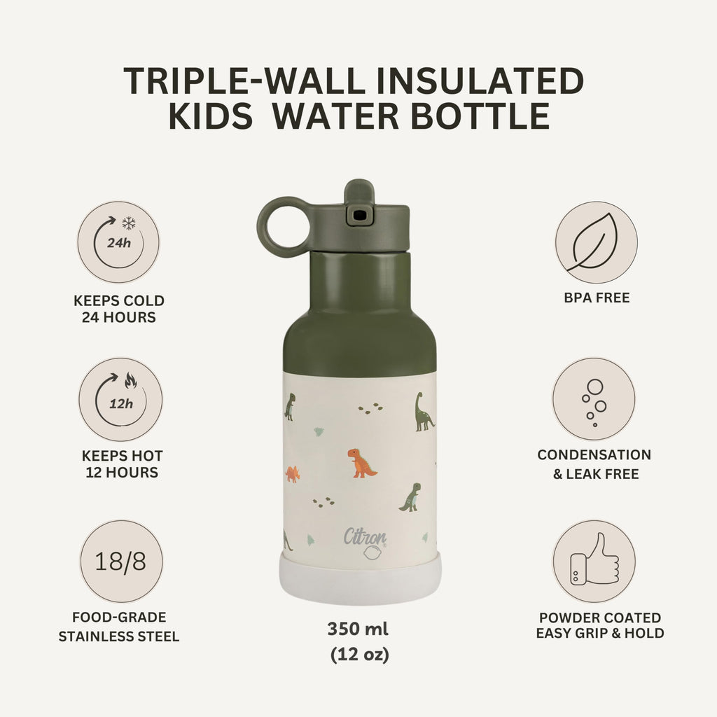 Citron Dino Kids Water Bottle