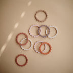 Mushie Teether Bracelet Flower Cambridge Blue Clementine Natural