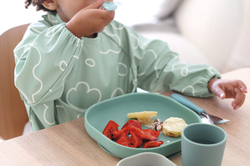 Beaba Bib with Removable Sleeves Sage Green
