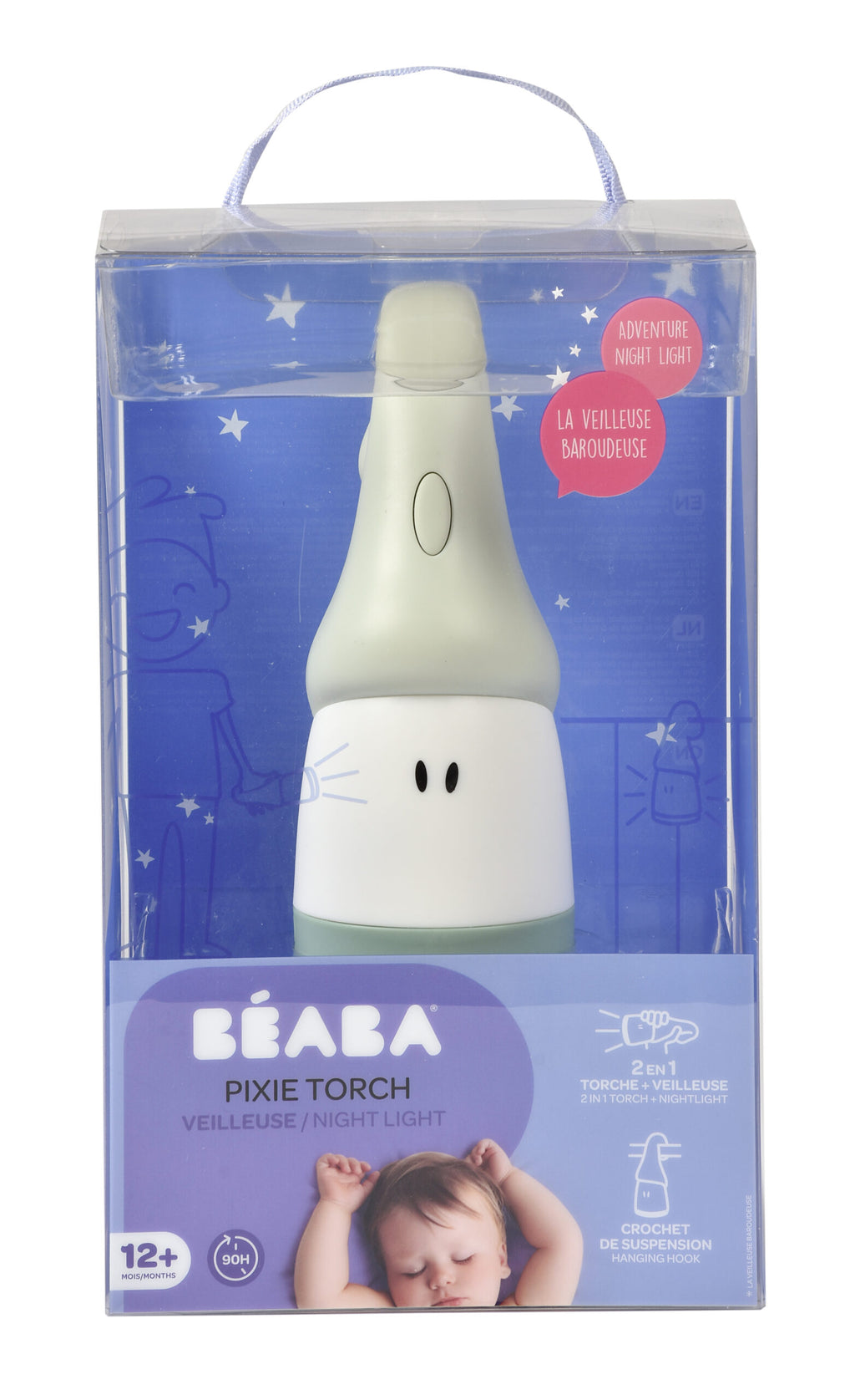 Beaba Pixie Torch Night Light Sage Green