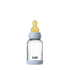 BIBS Baby Glass Bottle Set 4 fl oz Latex Baby Blue