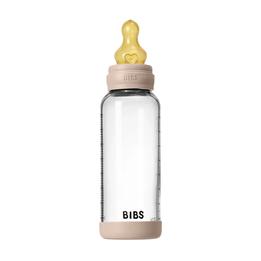 BIBS Baby Glass Bottle Set 8.1 fl oz Latex Blush