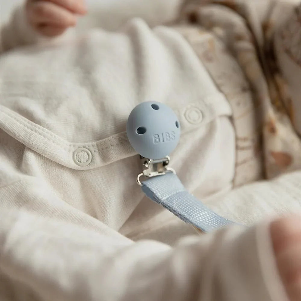 BIBS Pacifier Clip Ribbon Sand
