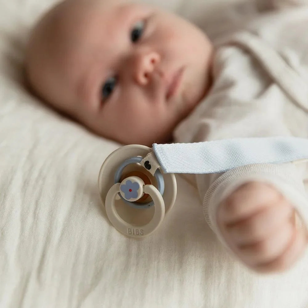 BIBS Pacifier Clip Ribbon Sand