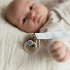 BIBS Pacifier Clip Ribbon Sand