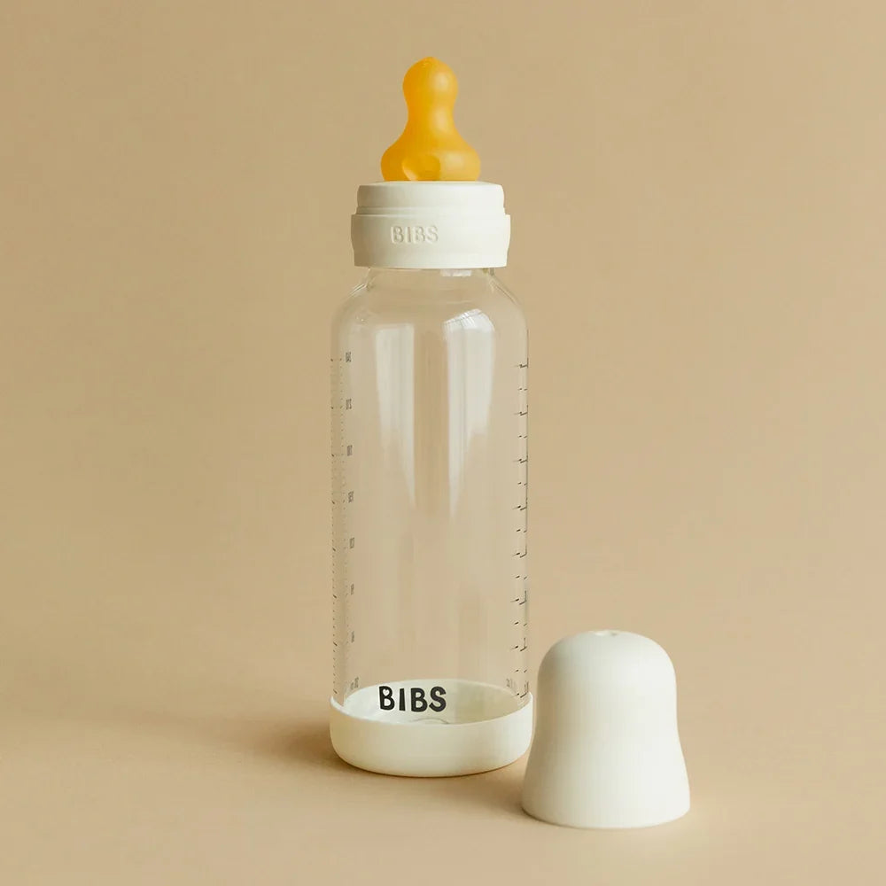 BIBS Baby Glass Bottle Set 8.1 fl oz Latex Blush