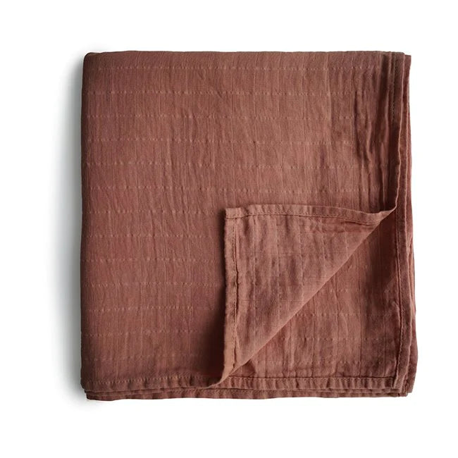 Mushie Organic Cotton Muslin Swaddle Blanket