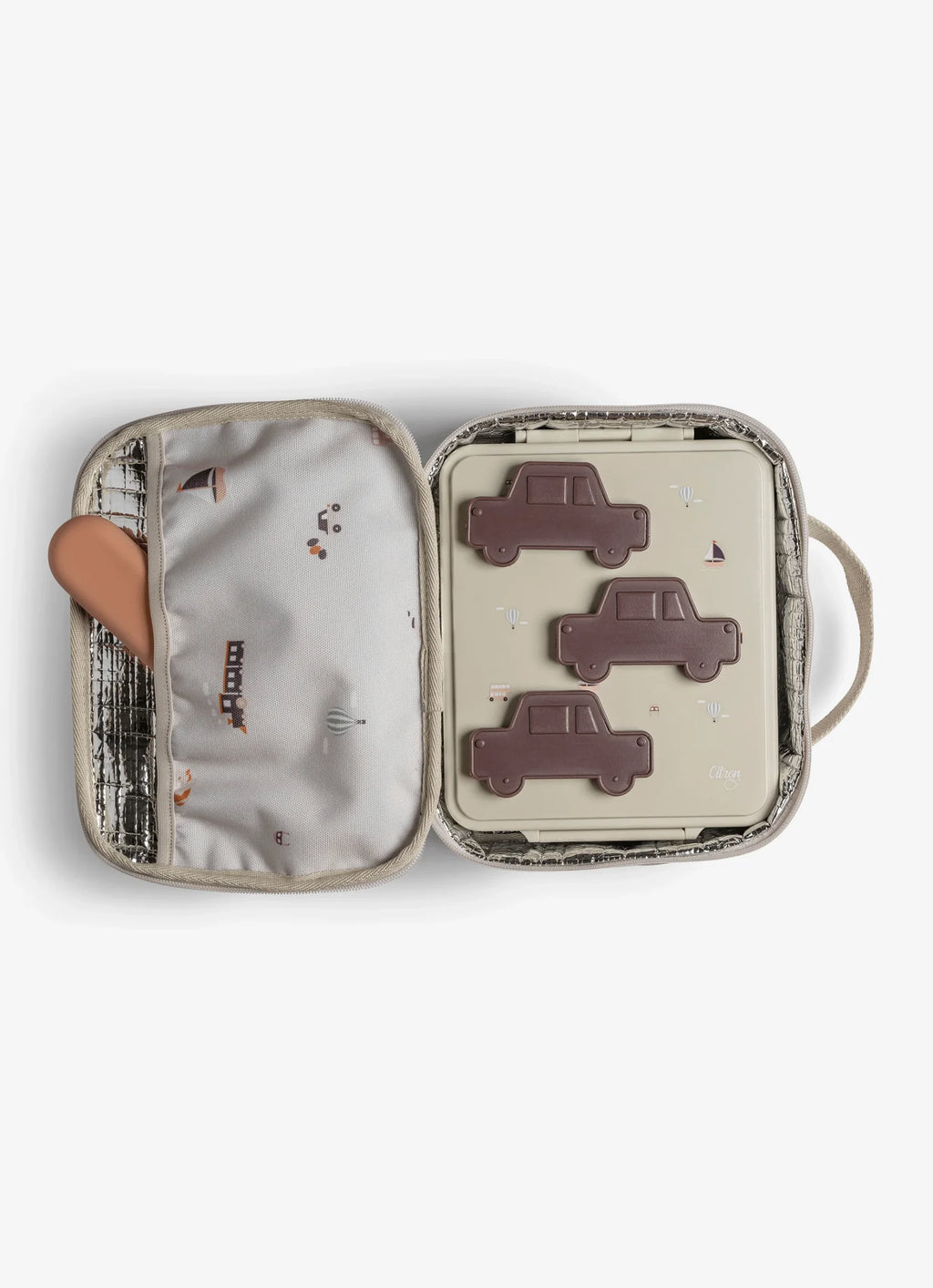 Citron Vehicles Insulated Square Lunch Bag