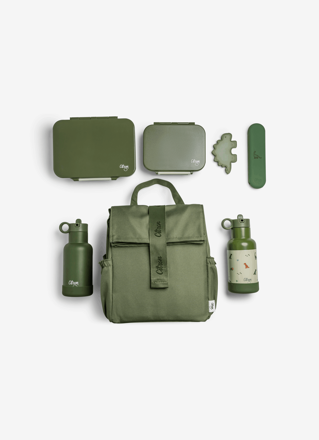 Citron Olive Green Insulated Rollup Lunch Bag