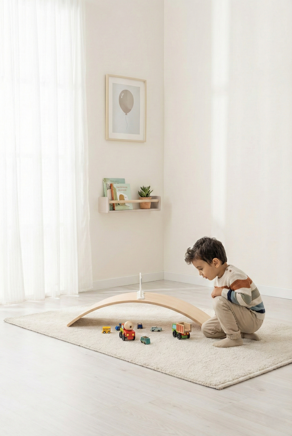 MamaToyz Balance Board Natural Birch Wood