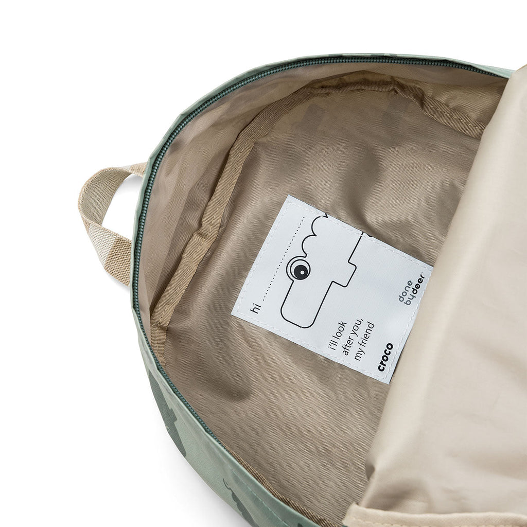 Done by Deer Croco Kids Backpack Green