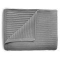 Mushie Knitted Ribbed Baby Blanket Dark Gray Melange