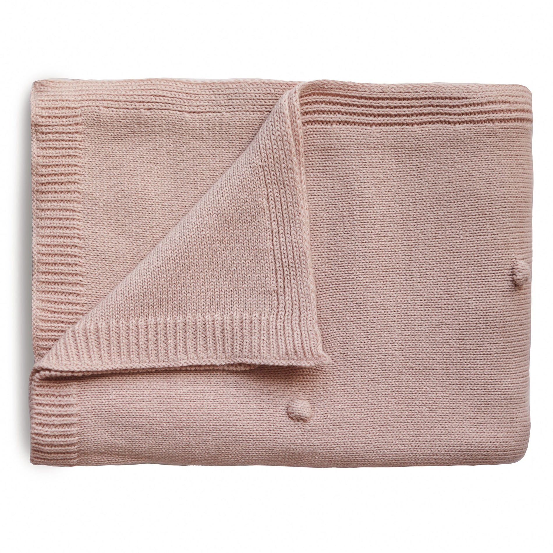 Mushie Knitted Ribbed Baby Blanket Dark Gray Melange