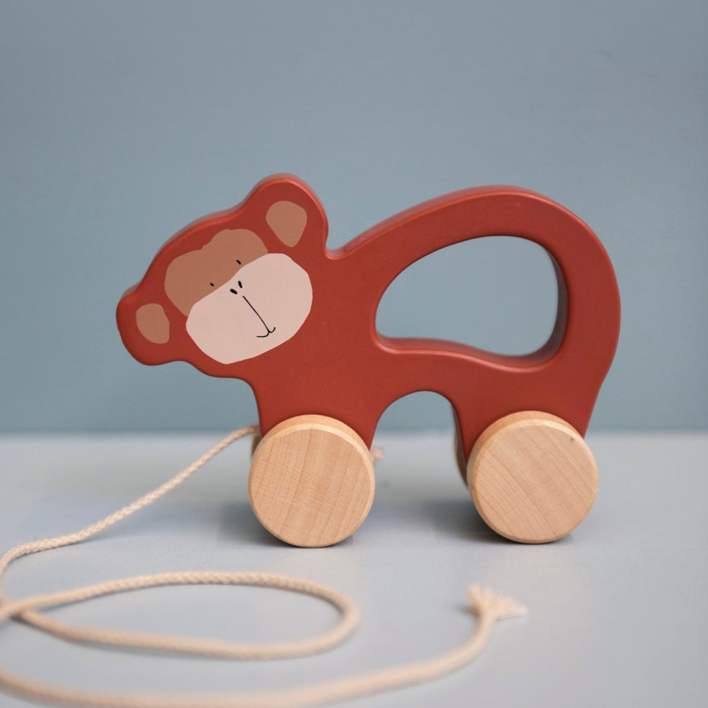 Trixie Wooden Pull Along Toy Mr. Monkey