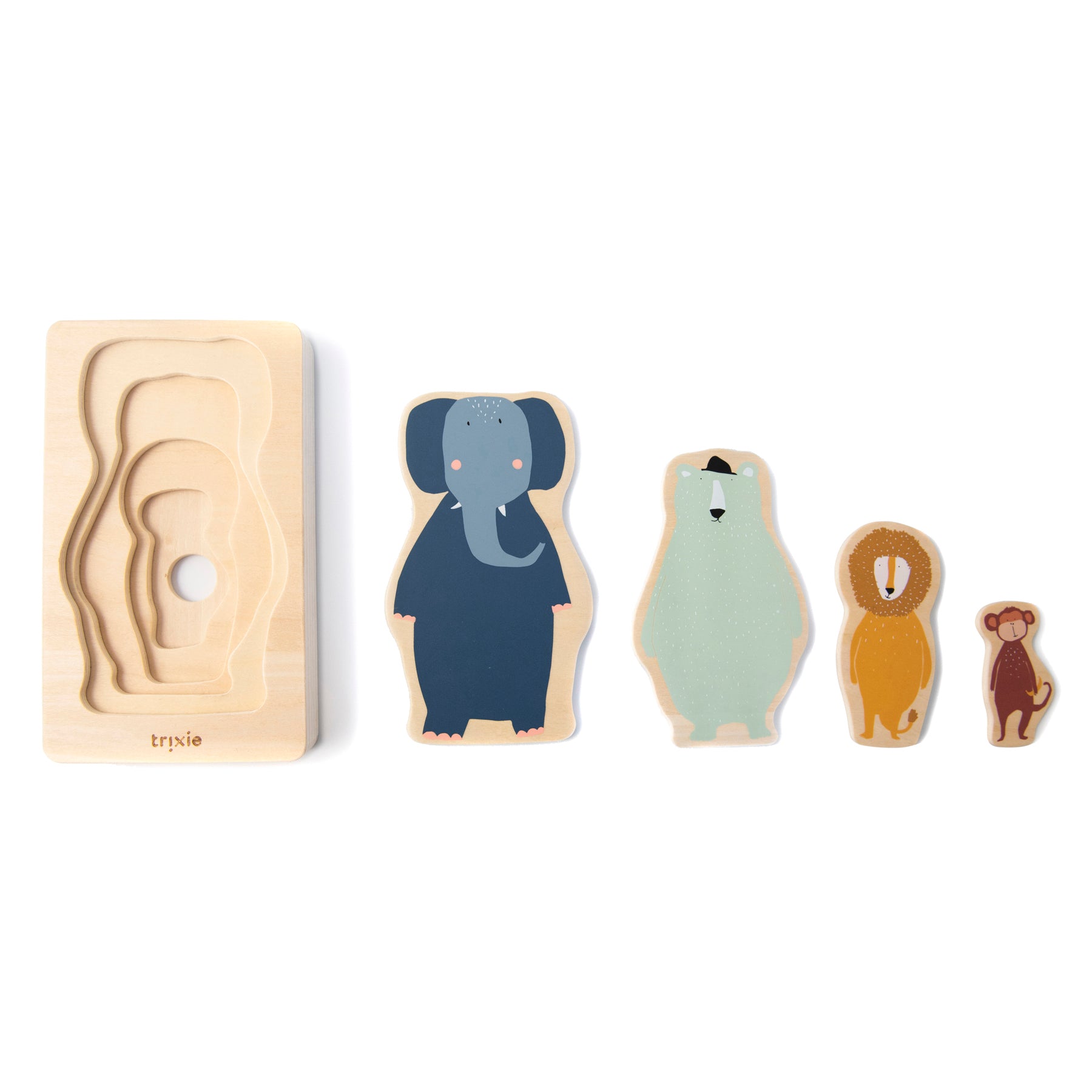 Trixie Wooden 4 Layer Animal Puzzle