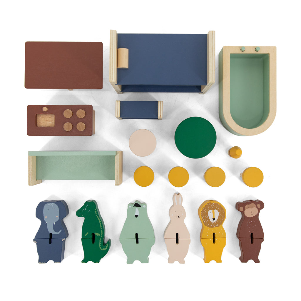 Trixie Wooden Play House with Accessories