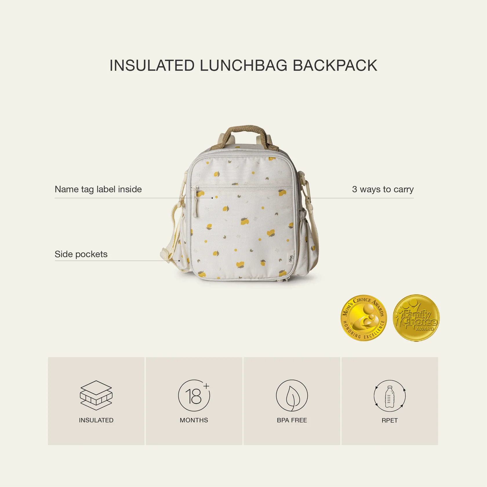 Citron Vehicles Thermal Lunch Bag Backpack