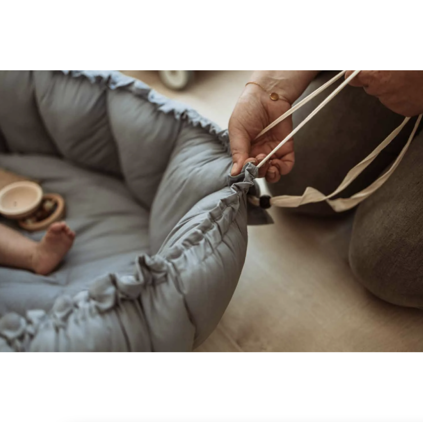 Play & Go Bloom Organic Babymat Dusty Blue