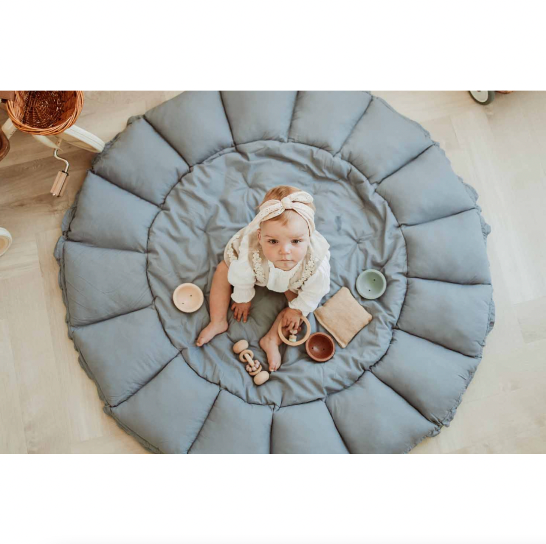 Play & Go Bloom Organic Babymat Dusty Blue