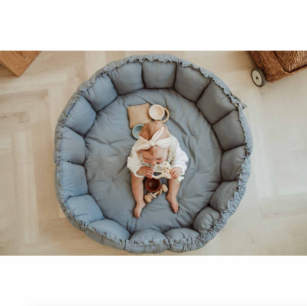 Play & Go Bloom Organic Babymat Dusty Blue