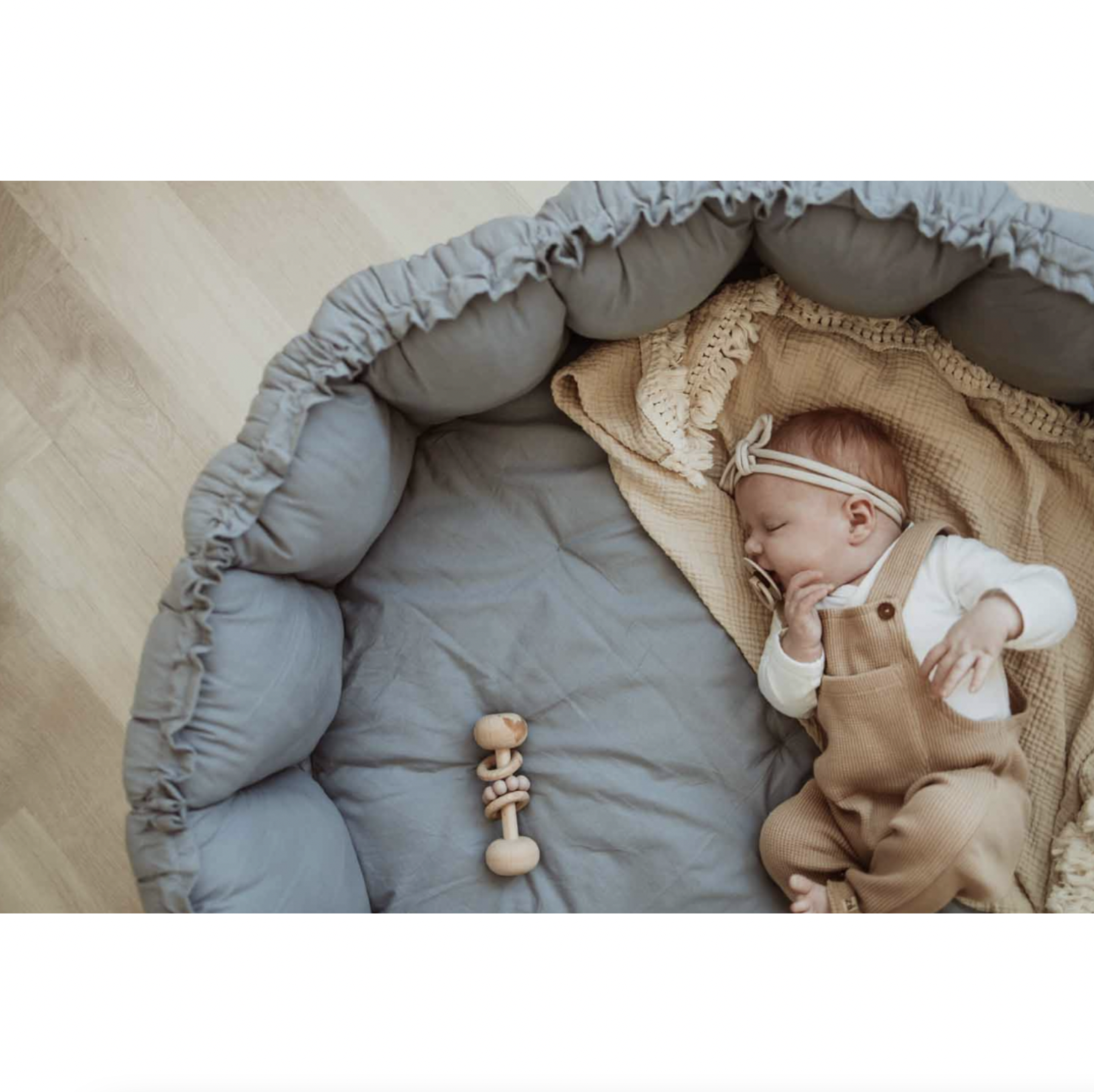 Play & Go Bloom Organic Babymat Dusty Blue