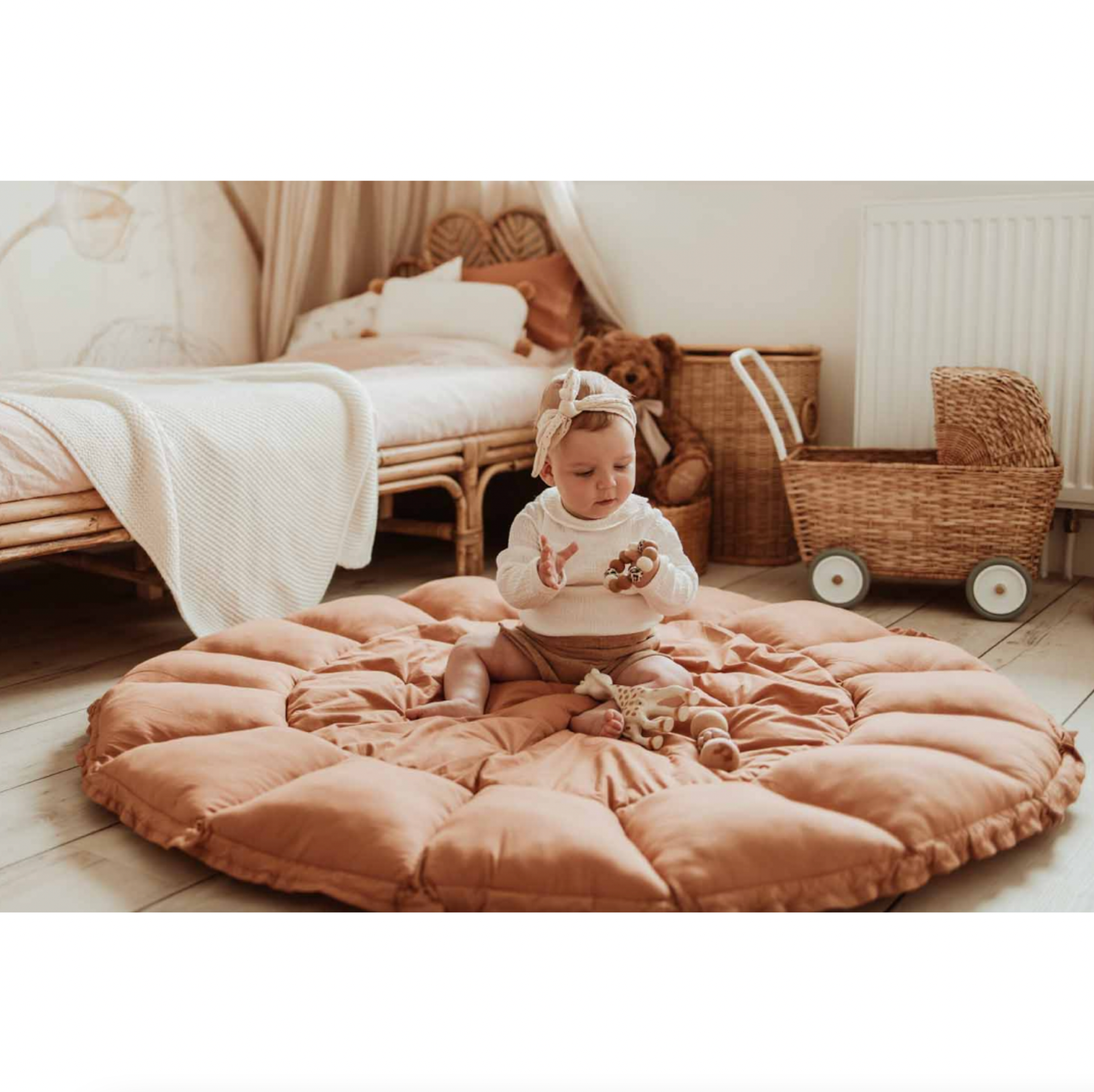 Play & Go Bloom Organic Babymat Dusty Blue