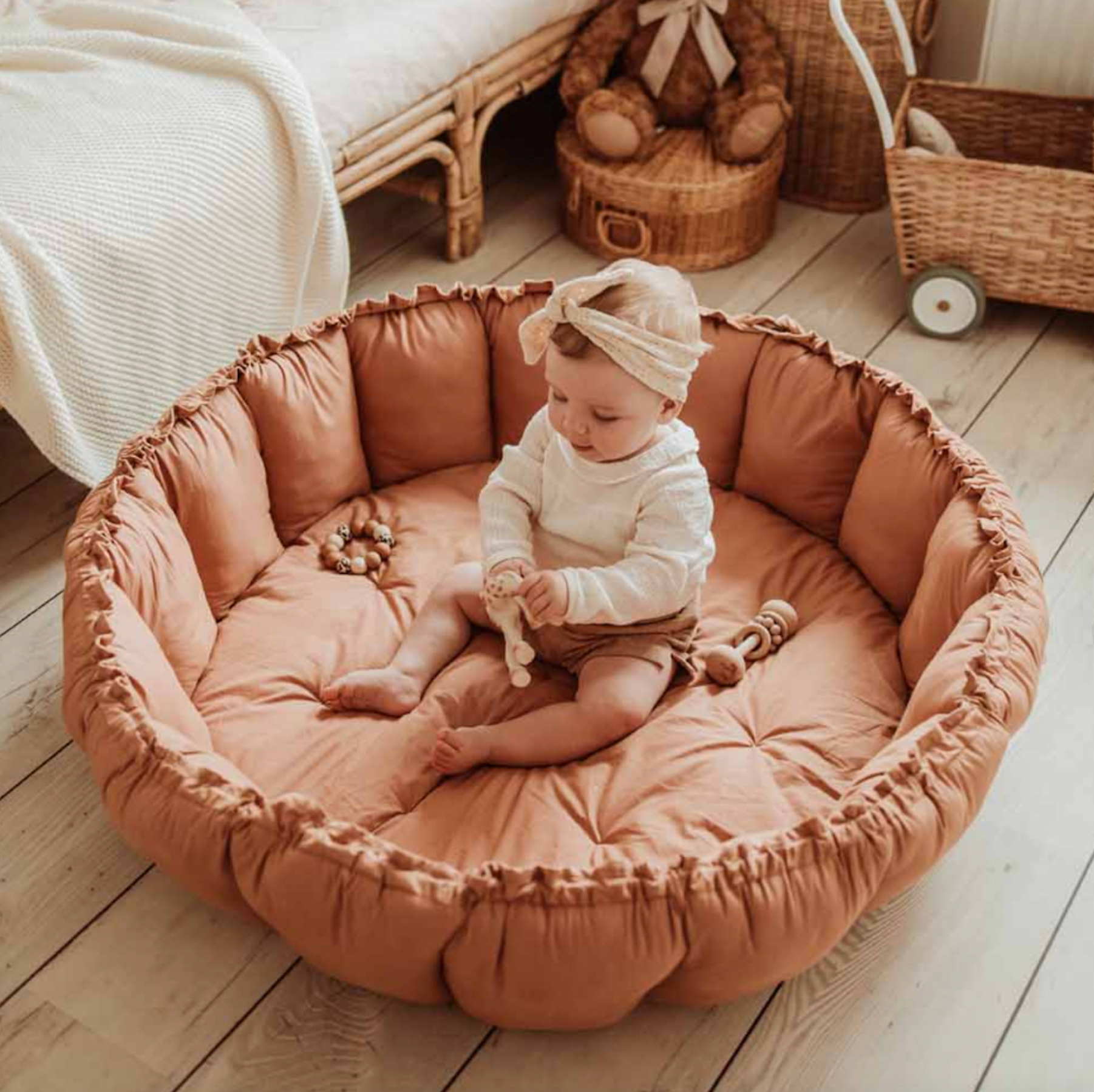Play & Go Bloom Organic Babymat Dusty Blue
