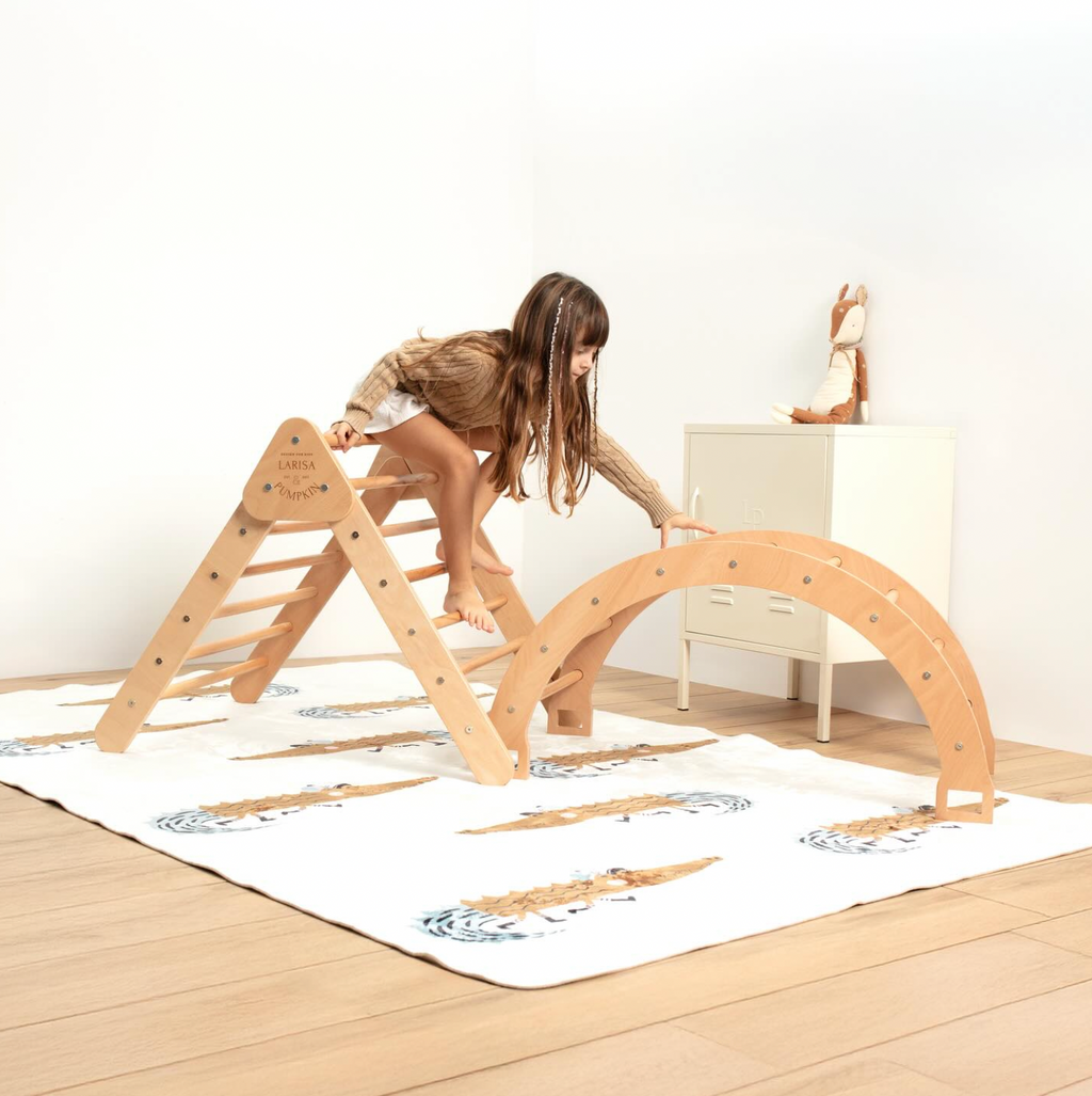 Pikler Triangle Climbing Toy Natural Beech Wood