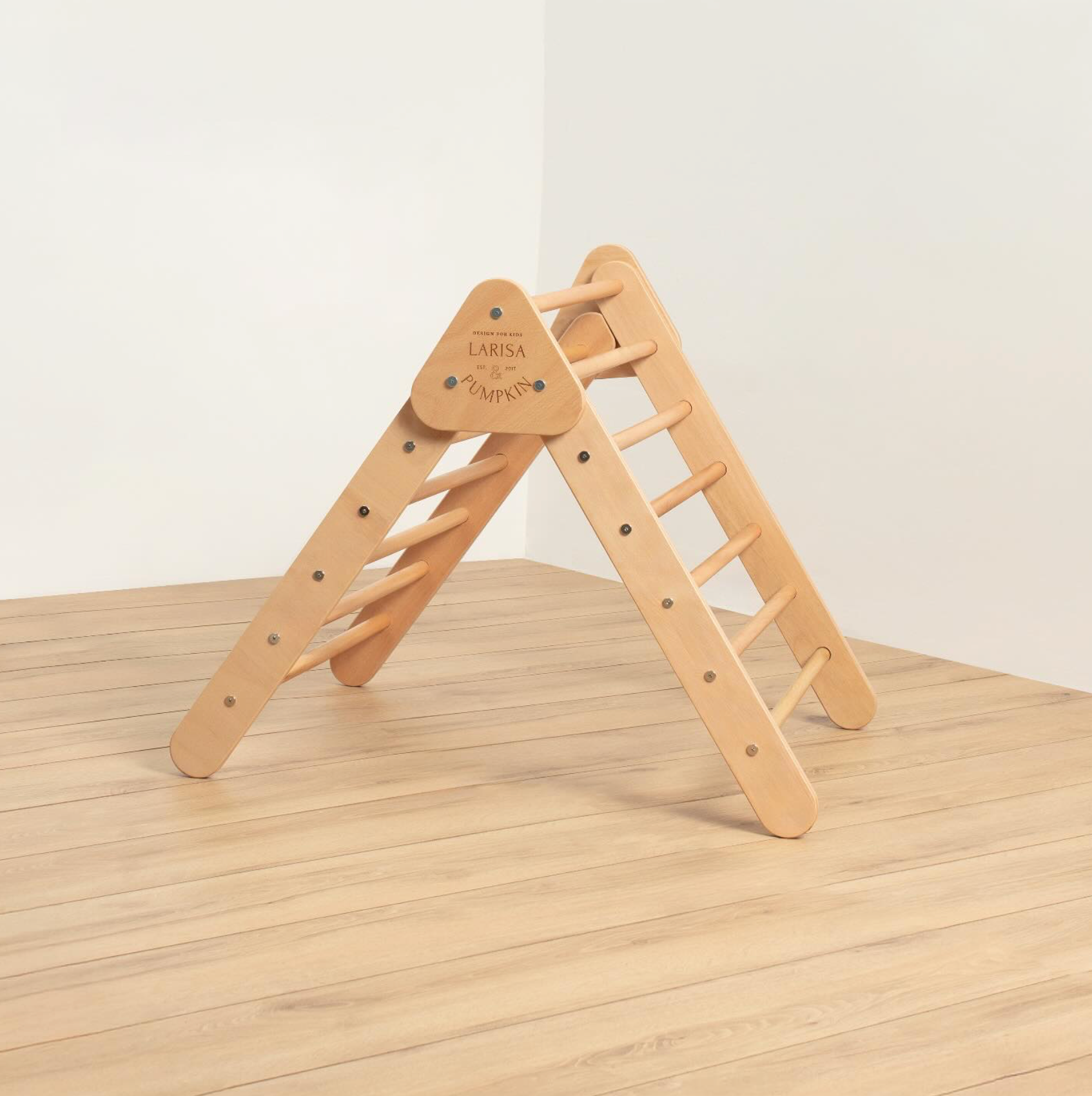 Larisa & Pumpkin Wooden Pikler Climbing Triangle