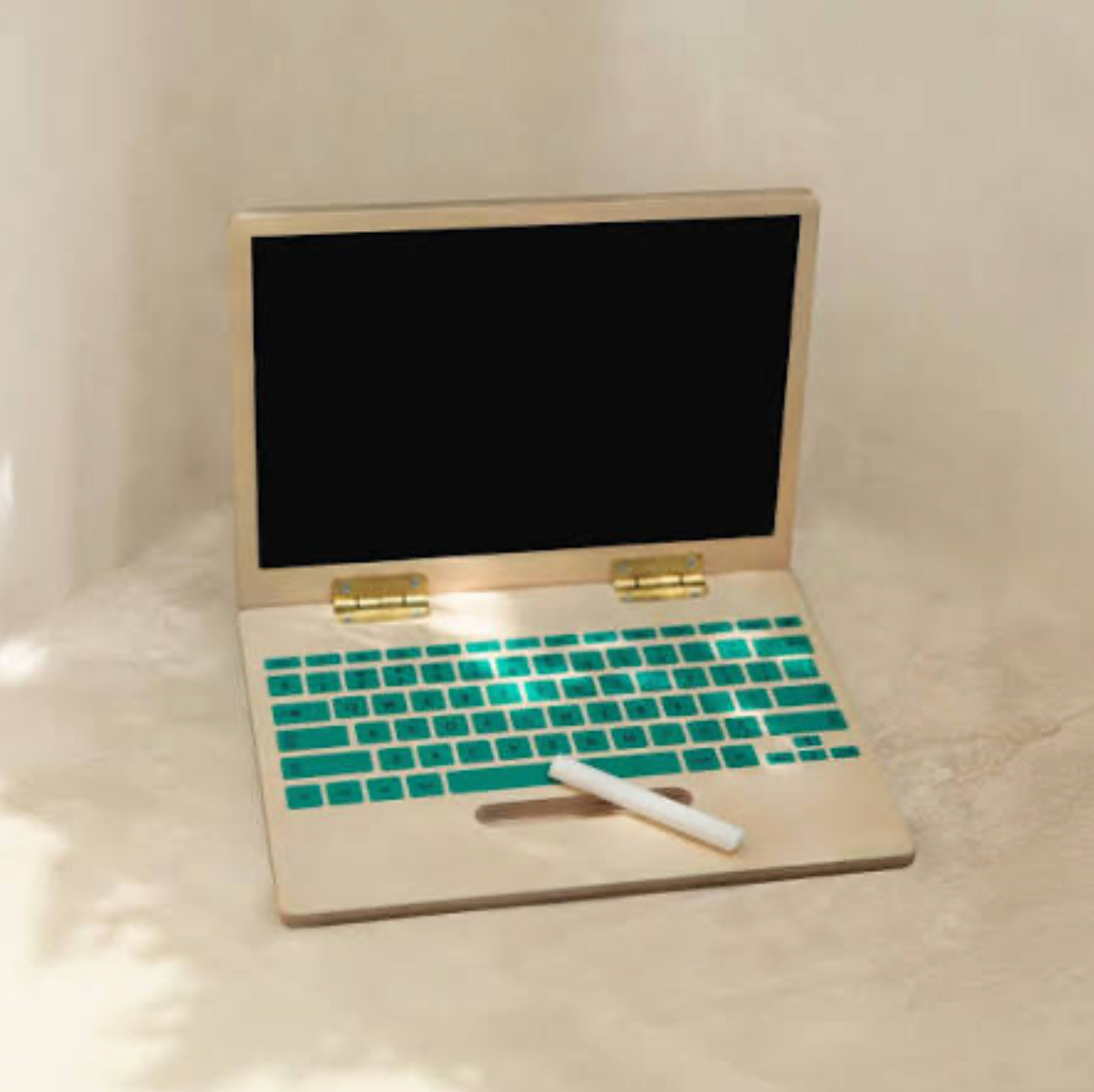 Larisa and Pumpkin Wooden Chalkboard Laptop
