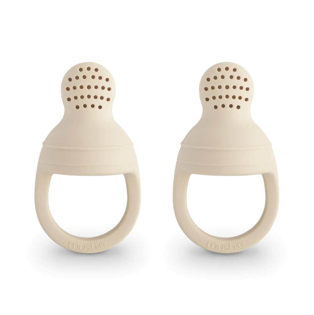 Mushie Silicone Fresh Food Feeder 2 Pack Shifting Sand