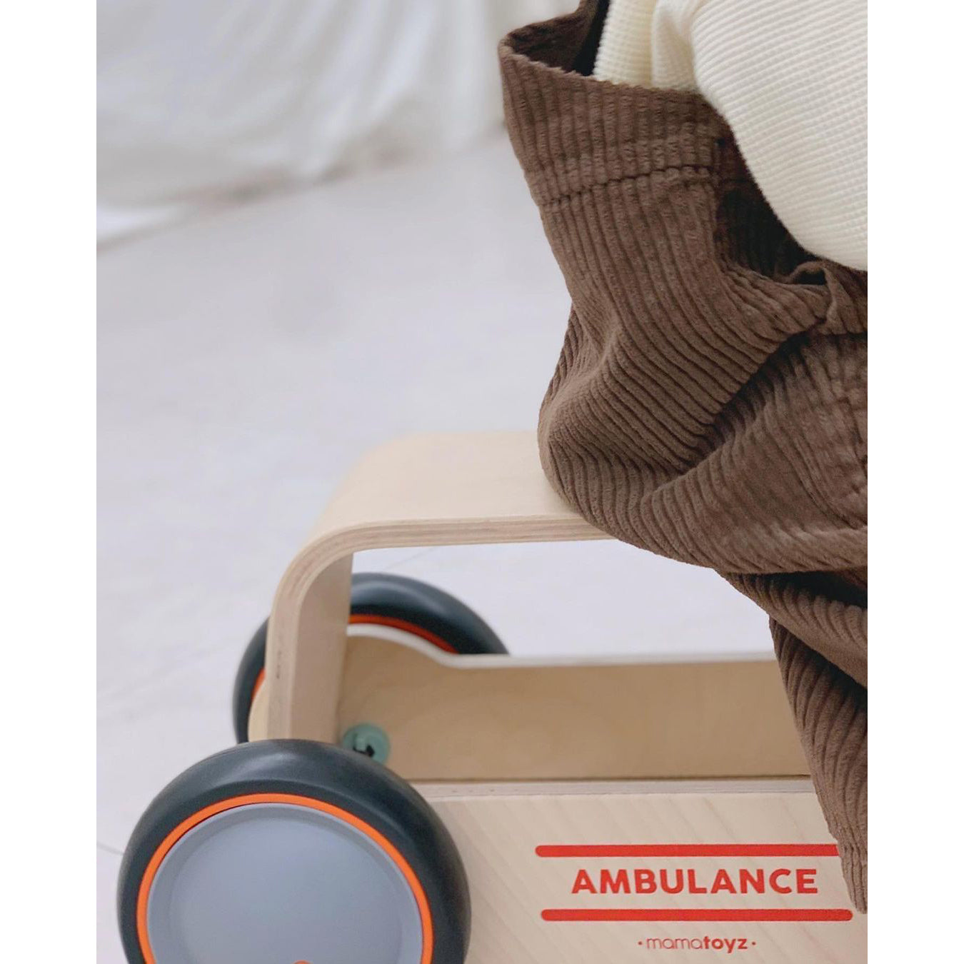 DriveMe Wood Ambulance Baby Walker Ride-On