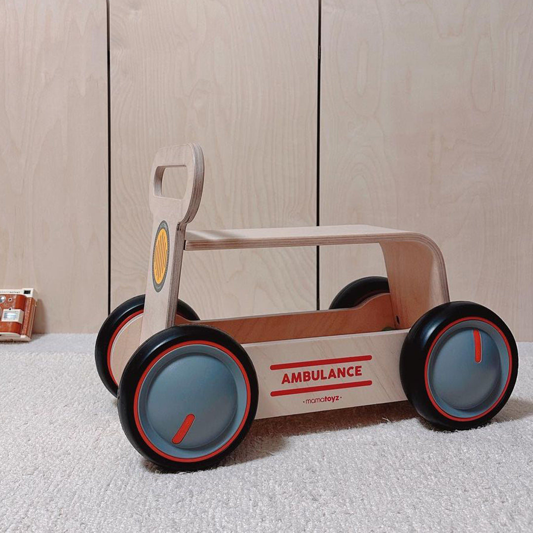 DriveMe Wood Ambulance Baby Walker Ride-On