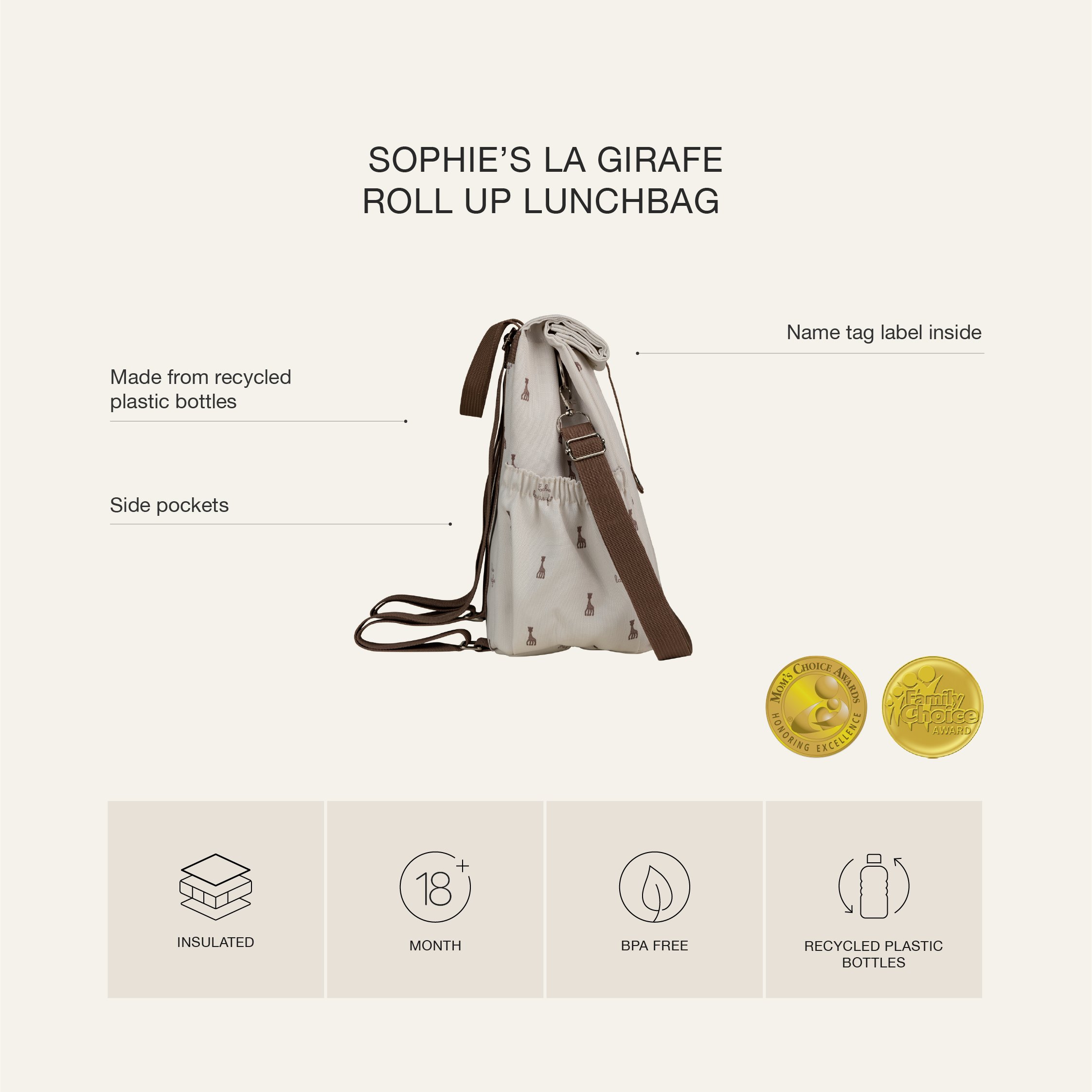 Sophie La Girafe Insulated Rollup Lunch Bag