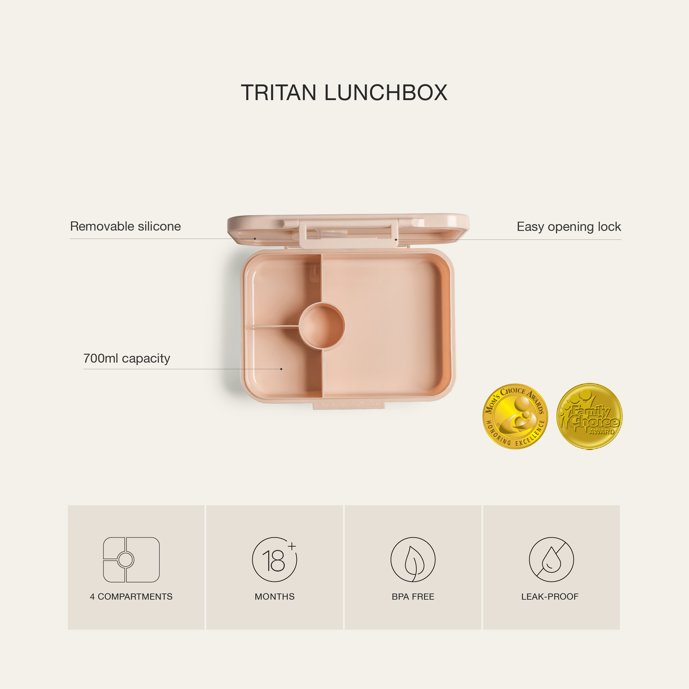 Citron Blush Pink Tritan Bento Lunchbox