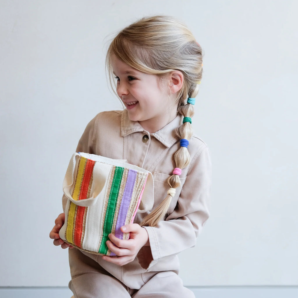 Mimi & Lula Rainbow Ribbon Basket Bag