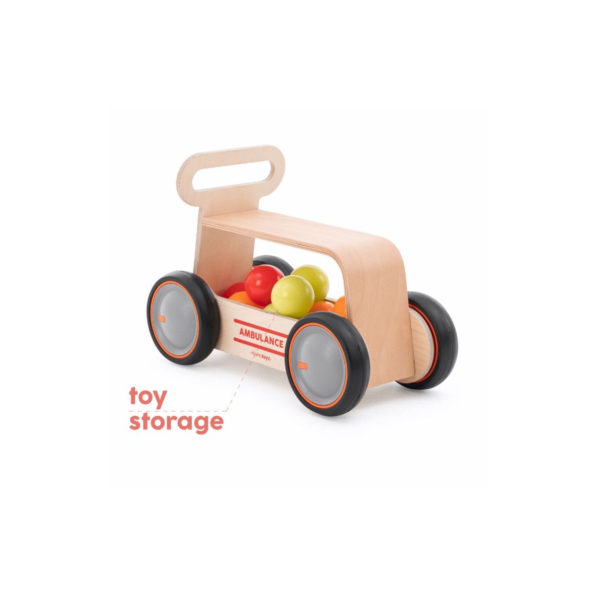 DriveMe Wood Ambulance Baby Walker Ride-On