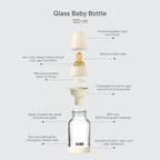 BIBS Baby Glass Bottle Set 4 fl oz Latex Baby Blue