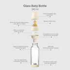 BIBS Baby Glass Bottle Set 8.1 fl oz Latex Blush