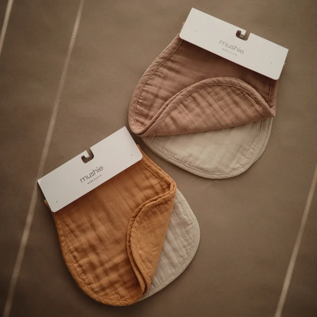 Mushie Organic Cotton Muslin Burp Cloth 2 Pack