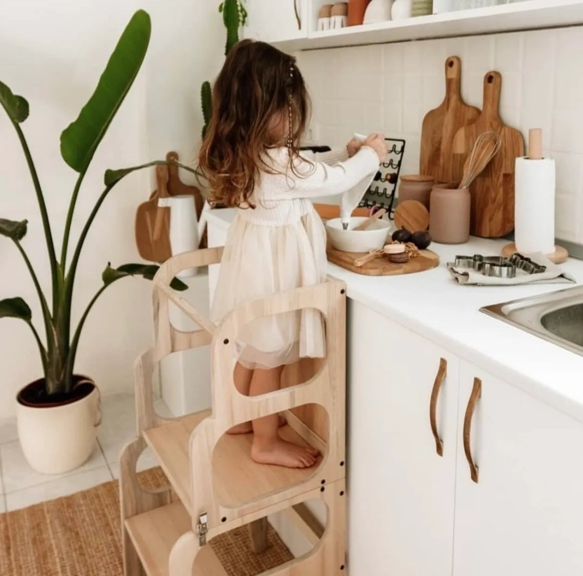 3 in 1 Convertible Learning Tower Natural Beech Wood