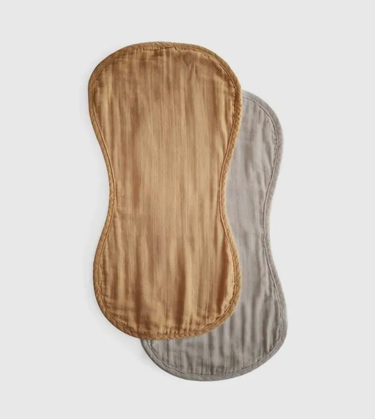 Mushie Organic Cotton Muslin Burp Cloth 2 Pack