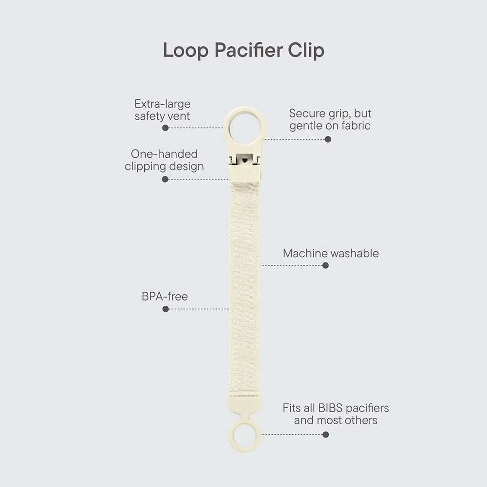 BIBS Pacifier Clip Loop Blush