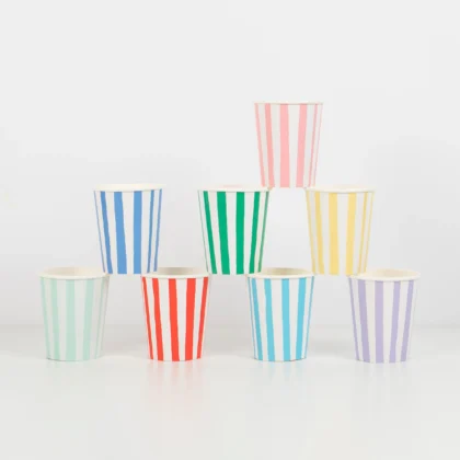 Meri Meri Mixed Stripe Cups (x8)